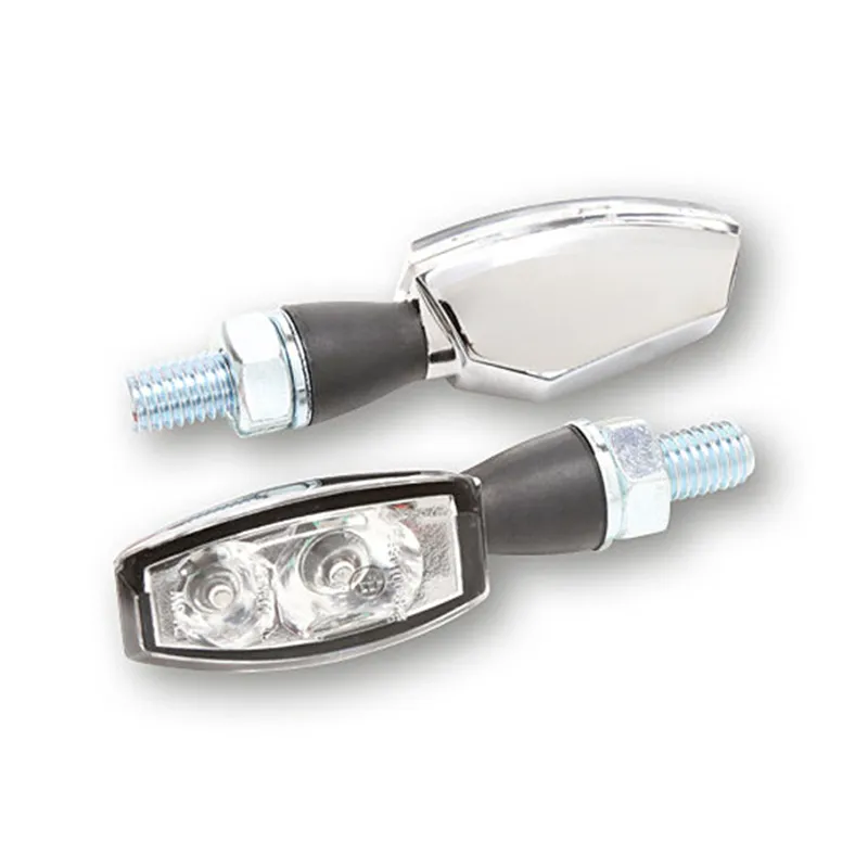 cafe 4 racer - Blaze LED turn signals ECE. Chrome with clear lens - MCS Standard indicators 