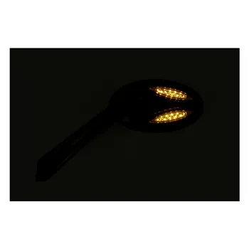 cafe 4 racer - Cateye LED turn signal mirror set. Black - MCS Standard mirrors 