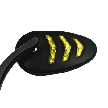 cafe 4 racer - LED billet turn signal mirror set. Black - MCS Standard mirrors 