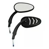 cafe 4 racer - LED billet turn signal mirror set. Black - MCS Standard mirrors 