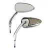 cafe 4 racer - Fury, LED turn signal mirror set, with running light. Chrome - MCS Standard mirrors 