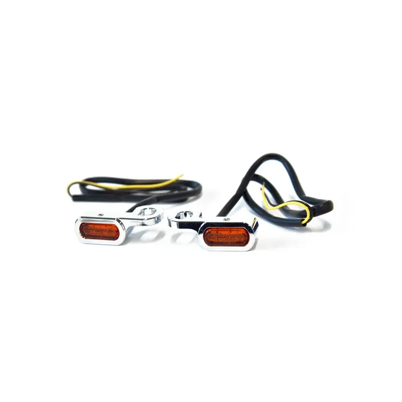 cafe 4 racer - Fastline, below bar LED turn signal set. Chrome - MCS Special indicators 