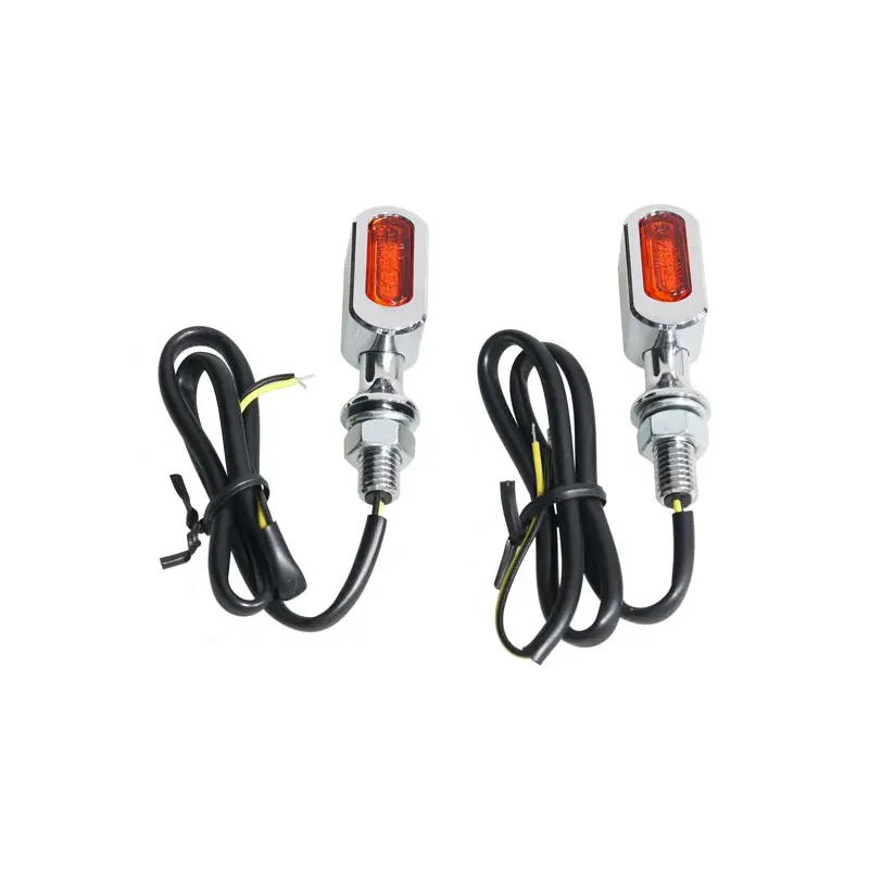 cafe 4 racer - Fastline, LED turn signal set. Chrome, amber lens - MCS Standard indicators 