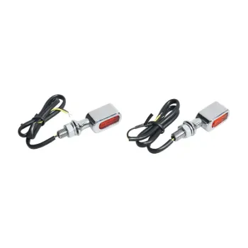 cafe 4 racer - Fastline, sada LED smeroviek. Chróm, jantárová šošovka - MCS Standardní ukazatele směru 
