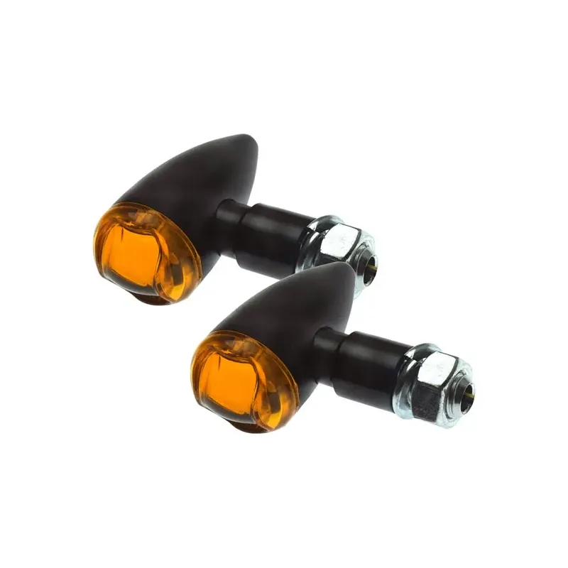 cafe 4 racer - PB2 LED turn signals black, amber lens - MCS Standard indicators 