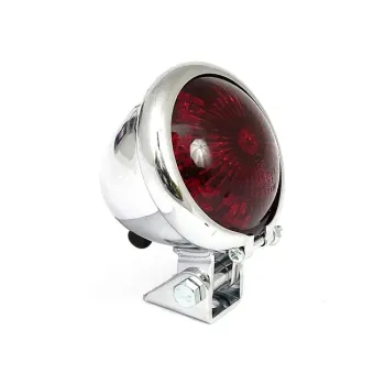 cafe 4 racer - Bates style LED taillight. Chrome. Red lens - MCS LED Rear lights 