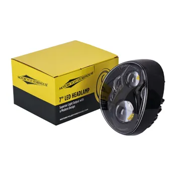 cafe 4 racer - Bright, LED breakout headlamp unit. Black - MCS LED Headlight & inserts 