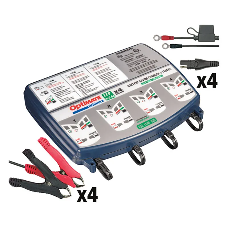 cafe 4 racer - Tecmate OptiMATE, Lithium 4s 0.8A 4-bank - OPTIMATE Chargers 