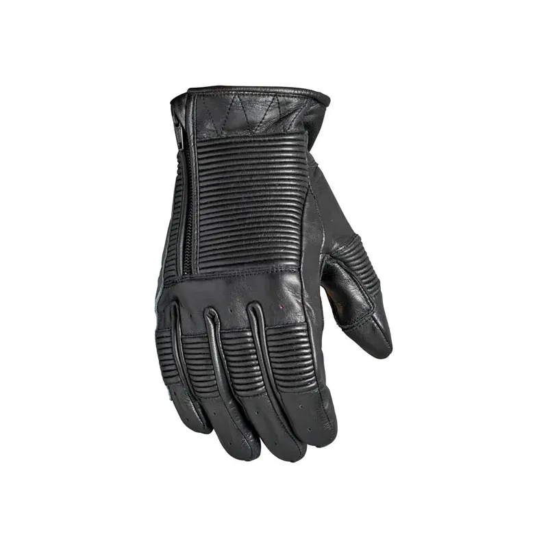 cafe 4 racer - Roland Sands Bronzo leather gloves black - Roland Sands Design Gloves 