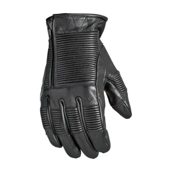 cafe 4 racer - Roland Sands Bronzo leather gloves black - Roland Sands Design Gloves 