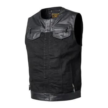 cafe 4 racer - John Doe Storm Leather vest black - JOHN DOE Vests 