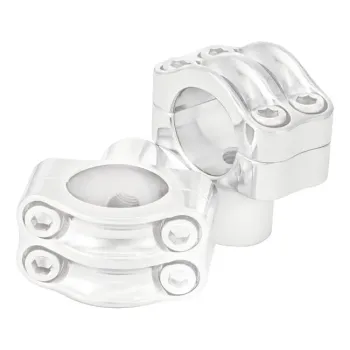 cafe 4 racer - Risers 22mm Height 32mm anodized silver - Rebelmoto Clamp Kit & Risers 