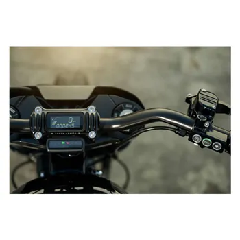 cafe 4 racer - Rough Crafts, M8 Softail 1.3" finned risers. Black - ROUGH CRAFTS Clamp Kit & Risers 