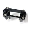 cafe 4 racer - Rough Crafts, M8 Softail 1.3" finned risers. Black - ROUGH CRAFTS Clamp Kit & Risers 