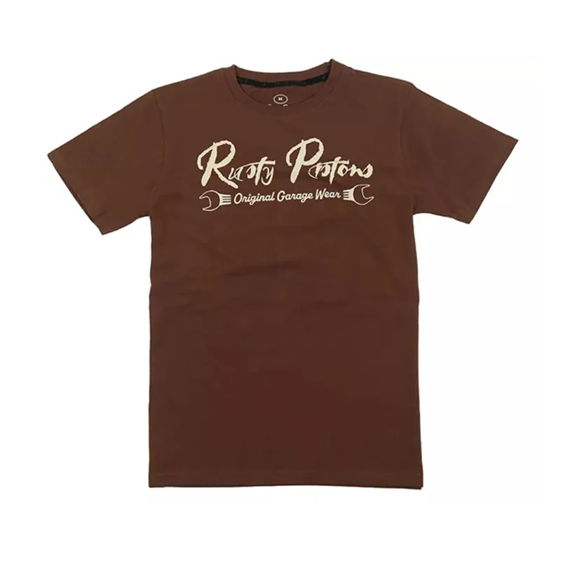cafe 4 racer - Rusty Pistons Carson t-shirt brown - Rusty Pistons T-Shirts 