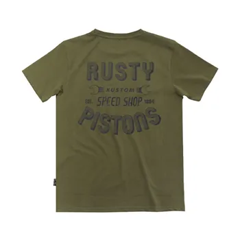 cafe 4 racer - Rusty Pistons Hulton tričko khaki - Rusty Pistons Tričká 