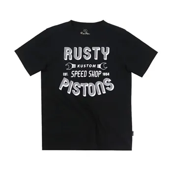 cafe 4 racer - Rusty Pistons Hulton t-shirt black - Rusty Pistons T-Shirts 