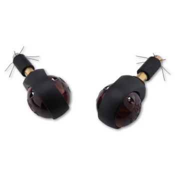 cafe 4 racer - Bolt-on Turn Signal m-Blaze Pin (Left or Right) black 2pcs bundle - Motogadget Bar end indicators 