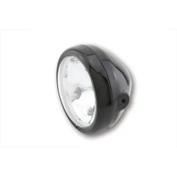 cafe 4 racer - SHINY HEADLIGHT OVAL,BLACK,12V H9+H11 - Shin Yo Headlights side mount 4054783163793
