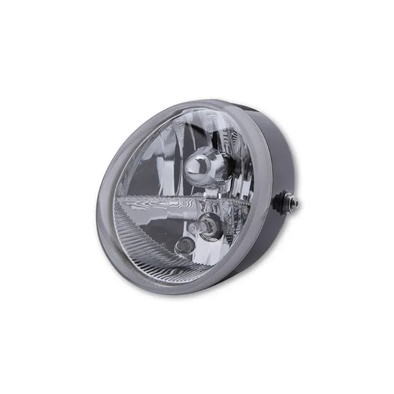 cafe 4 racer - SHINY HEADLIGHT OVAL,BLACK,12V H9+H11 - Shin Yo Headlights side mount 4054783163793