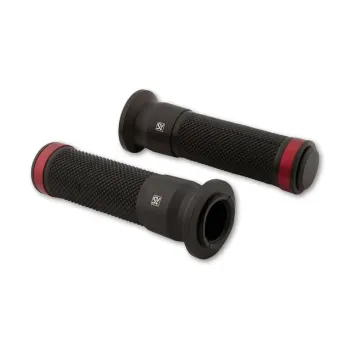 cafe 4 racer - BARRACUDA CLASSIC BLACK / SILVER HANDLES (pair) - BARRACUDA 22mm &  7/8 inch 753610861423