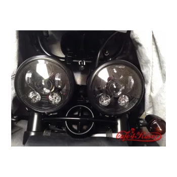 cafe 4 racer - 5-3/4 5,75" Harley Hlavní světelná vložka LED černá - Cafe4Racer Světla LED 