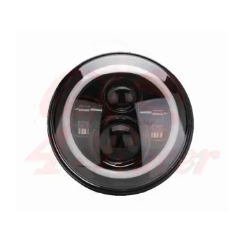 cafe 4 racer - 7" / 17,8cm Harley Headlight Led Headlamps Angel Eye BLACK insert - Cafe4Racer LED Headlight & inserts 