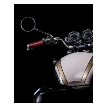 cafe 4 racer - Trip Machine, leather handlebar grip wraps. Cherry red - Tripmachine Grip Wraps 