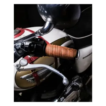 cafe 4 racer - Trip Machine Grips balia perforovaný tabak - Tripmachine Omototávky rukovätí 