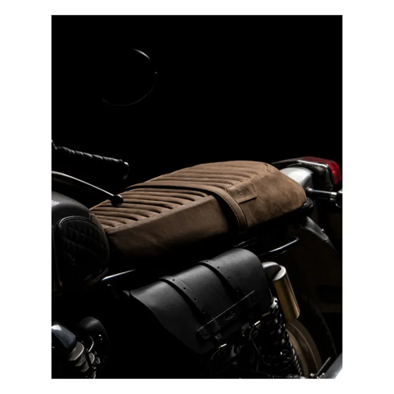 cafe 4 racer - Trip Machine Touring Seat RE Twins tan leather - Tripmachine ROYAL ENFIELD Interceptor 650 