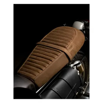 cafe 4 racer - Trip Machine Touring Seat RE Twins tan leather - Tripmachine ROYAL ENFIELD Interceptor 650 