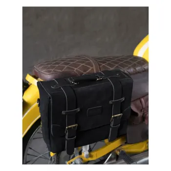 cafe 4 racer - Trip Machine, Warrior saddlebag. Black - Tripmachine Bags 