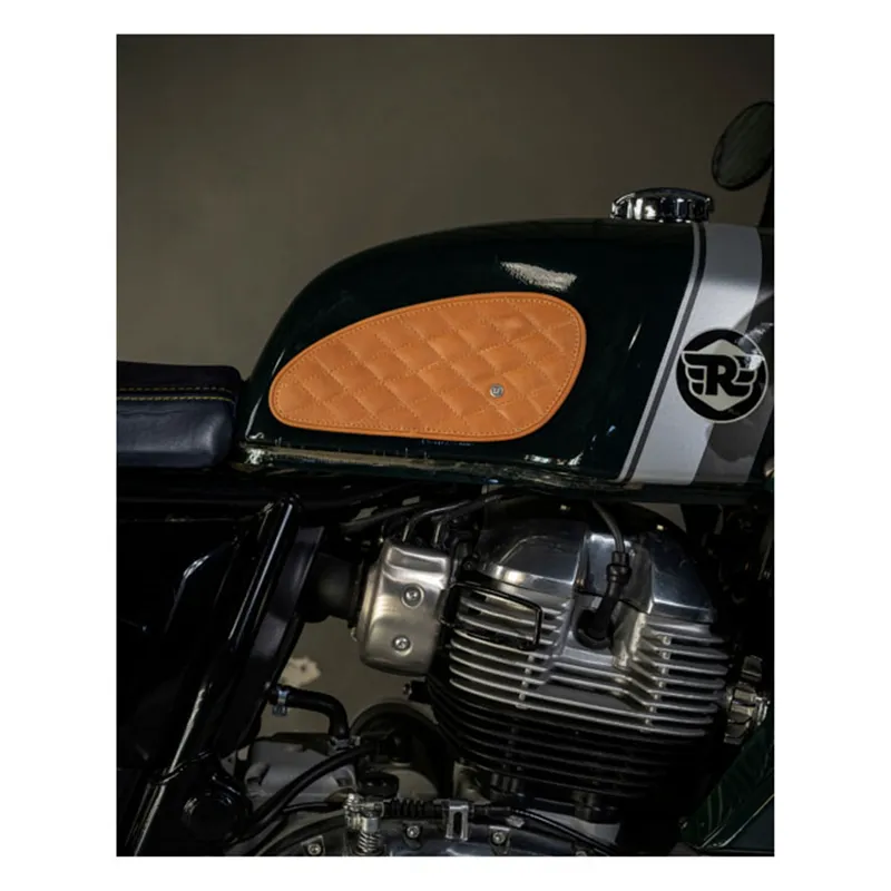 cafe 4 racer - Trip Machine Diamantová kožená nádrž - Tripmachine Ochranná bočnica & Popruhy na nádrž 
