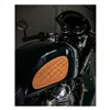cafe 4 racer - Trip Machine, Diamantový kožený set podložky nádrže na benzín. Tan - Tripmachine Boční ochranná & Popruhy  nádrže 