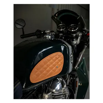 cafe 4 racer - Trip Machine Diamantová kožená nádrž - Tripmachine Ochranná bočnica & Popruhy na nádrž 