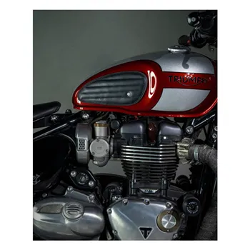 cafe 4 racer - Trip Machine, Classic leather tank pad set. Black - Tripmachine Tank pads & Straps & Stickers 