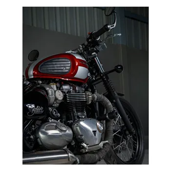 cafe 4 racer - Trip Machine, Classic leather tank pad set. Black - Tripmachine Tank pads & Straps & Stickers 