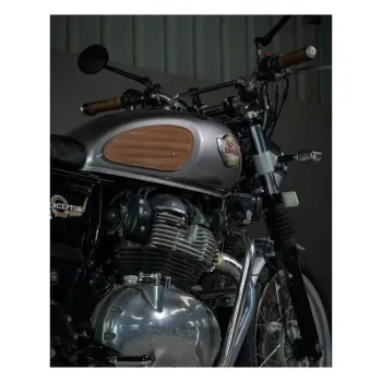 cafe 4 racer - Trip Machine, Klasický kožený set nášivek na nádrž. Tabák - Tripmachine Boční ochrana & Popruhy nádrže 