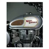 cafe 4 racer - Trip Machine, Mini Classic kožené nálepky na nádrž. Tabákový semiš. - Tripmachine Boční ochranná & Popruhy  nádrže 