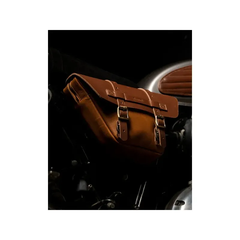 cafe 4 racer - Trip Machine, Wingman side panel bag set. Vintage tan - Tripmachine Bags 
