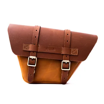 cafe 4 racer - Trip Machine, Wingman side panel bag set. Vintage tan - Tripmachine Bags 