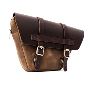 cafe 4 racer - Trip Machine, Wingman side panel bag set. Tobacco brown - Tripmachine Bags 
