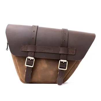 cafe 4 racer - Trip Machine, Wingman side panel bag set. Tobacco brown - Tripmachine Bags 