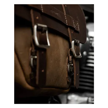 cafe 4 racer - Trip Machine, Wingman side panel bag set. Tobacco brown - Tripmachine Bags 