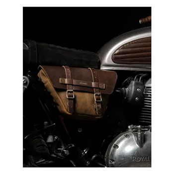 cafe 4 racer - Trip Machine, Wingman side panel bag set. Tobacco brown - Tripmachine Bags 