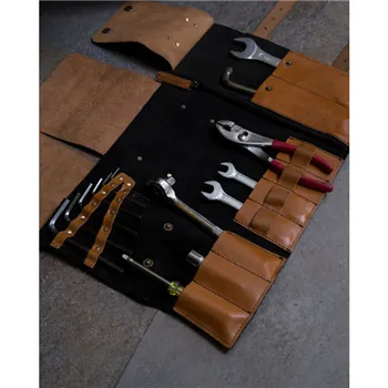 cafe 4 racer - Tripmachine Tool Roll black/vintage tan - Tripmachine Tool rolls 