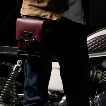 cafe 4 racer - Tripmachine Thigh Bag cherry red - Tripmachine Bags 