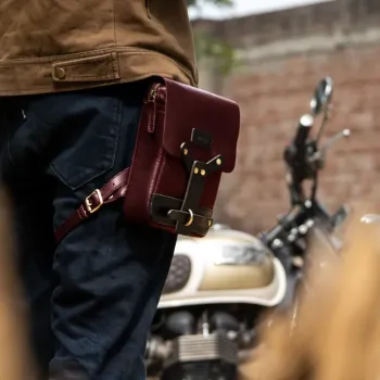 cafe 4 racer - Tripmachine Thigh Bag cherry red - Tripmachine Bags 