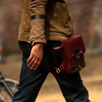 cafe 4 racer - Tripmachine Thigh Bag cherry red - Tripmachine Bags 