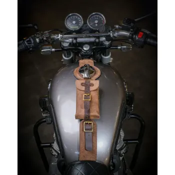 cafe 4 racer - Trip Machine Moto Exclusive Tank Strap & Pouch - Tripmachine ROYAL ENFIELD Interceptor 650 